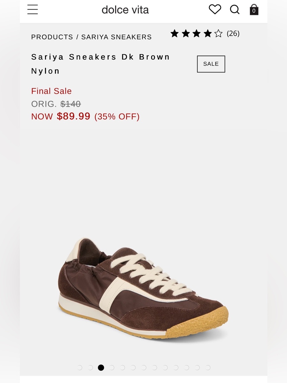 Dolce vita Sariya Sneakers Dk Brown Nylon